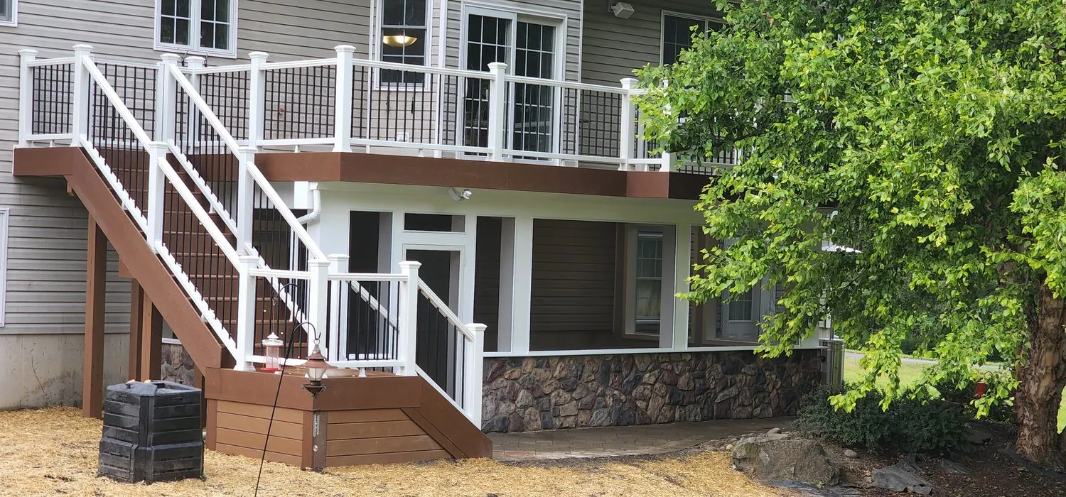 Under-deck living space on a sloped Westchester lot